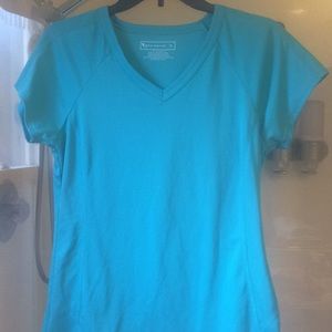 Teal v-neck Tek Gear work out t-shirt